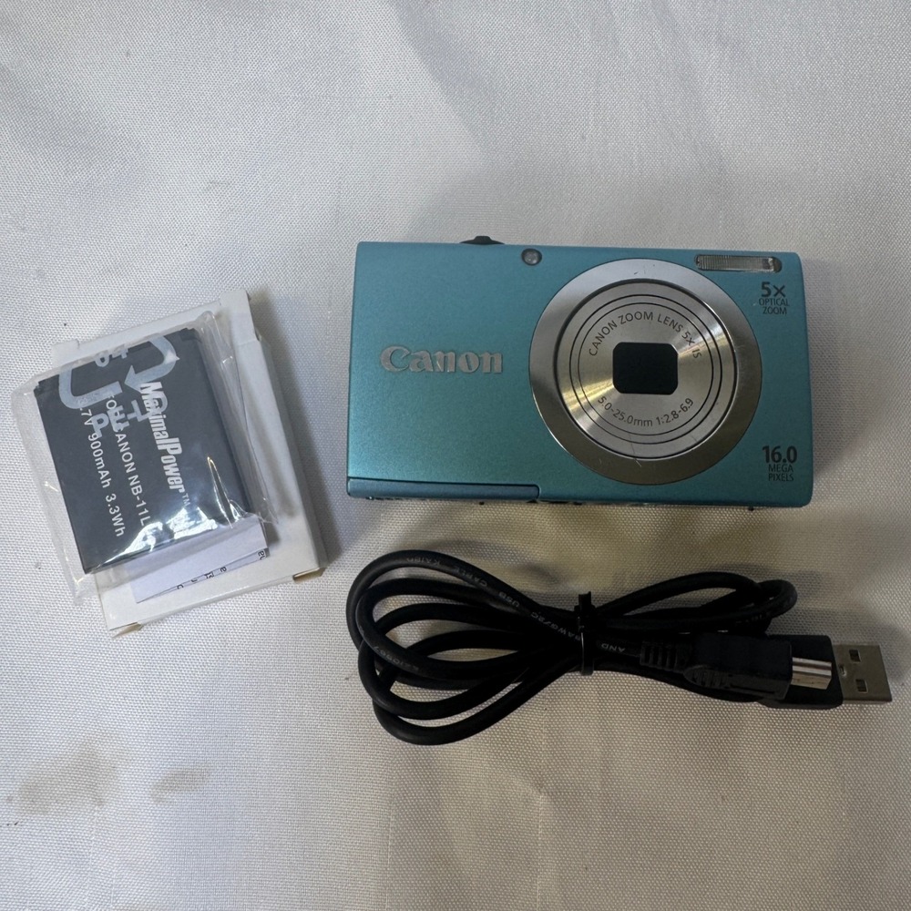 Canon PowerShot A2400 IS 16.0MP Digital Camera Blue 5x Optical Zoom HD Video